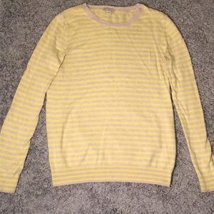 Yellow & tan stripped, lightweight, crew neck